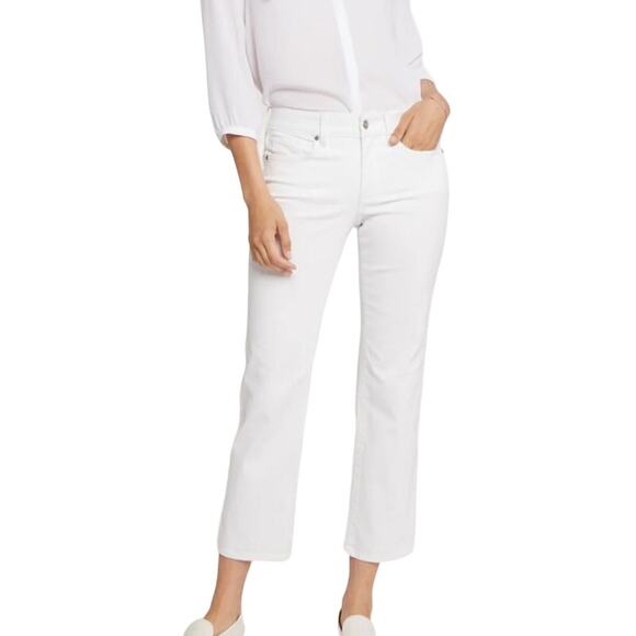 NYDJ White Denim Cropped Jeans Chico’s Collab Size 6 Summer Jeans Versatile - Picture 1 of 11